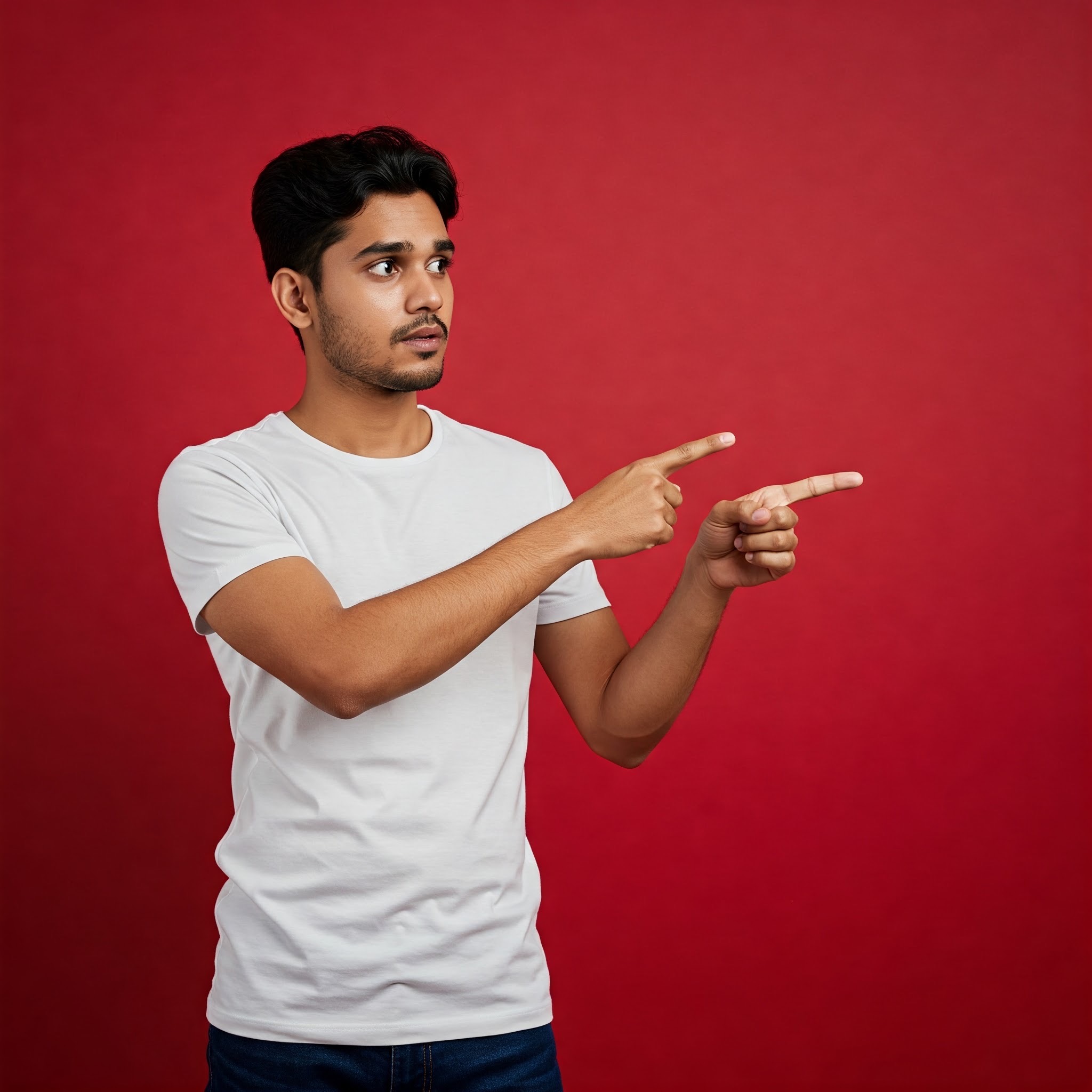photo of Man Pointing in Opposite Directions